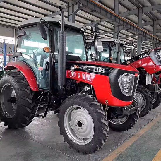 Fabricante de maquinaria agrícola de China 4WD 80HP 90HP 100HP Mini tractor agrícola de ruedas barato con cargador frontal y retroexcavadora