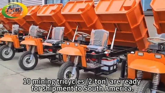 Triciclo eléctrico de tres ruedas para minería subterránea / Minería Dumper /2 toneladas Triciclo Diesel Moto/Construcción Mini Dumper/Triciclo agrícola